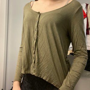 ✰ American Eagle Button Long Sleeve ✰ (GREEN/SOFT)